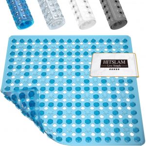 KALANKA-Tapis de Douche Antidérapant, Carré Tapis de Bain avec Ventouses 53x53cm sans BPA, Tapis de Baignoire Résistant à la Moisissure et Lavable en Machine, Bleu - Neuf