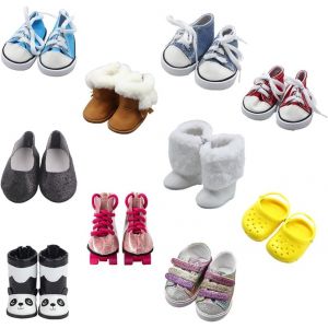 10 Paires de Chaussures pour poup&eacute;es de 18 Pouces, 7cm Bottes Danse de Danse Sandales Chaussures d&eacute;contract&eacute;es Chaussures en Toile Convient &agrave; 45cm Poup&eacute;e American Girl Accessoires - Neuf