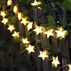JGD-Guirlande lumineuse solaire de jardin, 50 LED, &eacute;tanche, 8 modes, lumi&egrave;re d&eacute;corative pour jardin, terrasse, cour, maison, f&ecirc;te de mariage, blanc chaud - Neuf