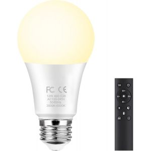 Kalanka-12w A60 Ampoule Intelligente Avec Une T&iquest;&iquest;L&iquest;&iquest;Commande 2.4ghz,Changement De Couleur Ampoule Led, Dimmable 2700-6500k,1000lm,Base E27, Home Decor,1 T&iquest;&iquest;L&iquest;&iquest;Commande Et 1 Ampoule - Neuf