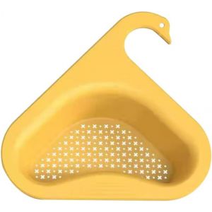 Support D'évier Triangulaire, Égouttoir À Vaisselle Multifonctionnel Suspendu, Panier De Vidange D'évier De Cuisine En Forme De Cygne, Égouttoir À Vaisselle, 1 Pièce - Jaune - Neuf