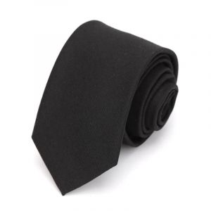Cravate En Coton Noir Solide Pour Hommes,Col Étroit,Slim,Pour Mariage,Affaires,Costume De Fête Décontracté,Chemise,Cadeau Pour Hommes,Accessoire--Black - Neuf
