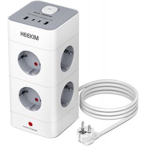 Multiprise avec Interrupteur, Multiprise Parafoudre et Surtension with 8 Sortie AC and avec 2 USB-A et 2 USB-C, pour Le Bureau, Salon, Chambre &agrave; Coucher - 3M - Neuf