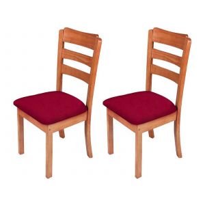 Lot de 2 housses extensibles rouge vin pour coussin de chaise de salle &agrave; manger - Neuf