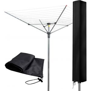 KALANKA-Housse Sechoir Parapluie Imperm&eacute;Able, 420D Universelle Housse Seche Linge avec Fermeture Eclair, Parapluie Housse De Rangement pour &eacute;Tendoir R&eacute;Sistante Aux Intemp&eacute;Ries(160x15x15cm) - Neuf