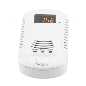 HJLIAN Detecteur de monoxyde de carbone avec ecran LCD, detecteur de fumee et d'intoxication au CO (prise britannique) - Neuf