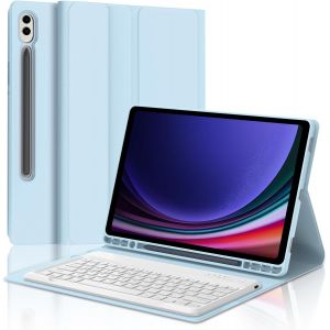 Keyboard Case For Samsung Galaxy Tab S9 Plus 12.4 Inch 2023 - Samsung Tab S9 Fe+ Keyboard, Box With Pen Holder, Keyboard - Italian Layout Bluetooth Magnetic Detachable Keyboard, Blue - Neuf