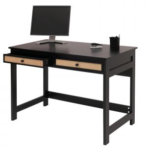 Bureau HWC-O36, table de bureau pour ordinateur portable table de travail, tiroir 78x110x60cm boisnoir - Neuf