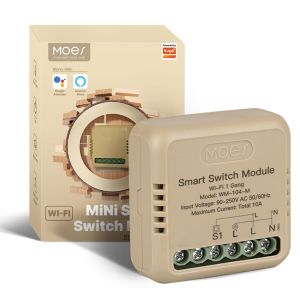 CHECARZHN--NO1-Interrupteur Wifi Encastré, Mini Module De Relais D'Interrupteur Intelligent, Compatible Avec L'Application Smart Life Tuya, Alexa Et Google Home, Conducteur Neutre Nécessaire (1 Fois) - Neuf