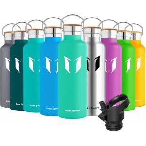 Kalanka-Gourde Isotherme - Bouteille Isotherme - 350ml/500ml/ 620ml/750ml/1l - Étanche Sport Gourde Inox Bouche Standard - Gourde Enfant Sans Bpa- Pour Plein Air & Quotidien - Avec 2 Bouchons - Neuf