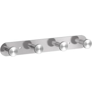 Porte-manteau mural avec 4 crochets, Crochet mural au design nordique, Moderne Pat&egrave;re murale, Robuste et facile - Support original pour hall d'entr&eacute;e, salle de bain, chambre &agrave; coucher, cuisine, Argent - Neuf