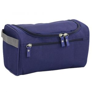 Grande trousse de toilette portable avec crochets - Bleu marine - Neuf