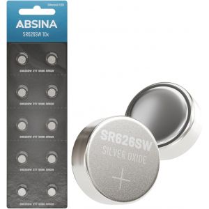 10x Pile SR626SW pour Montre 1,55V oxyde d'argent - Pile Bouton SR626SW &eacute;tanches et Longue dur&eacute;e - 377 / SR66 / SR626 / 626 / AG4 - Pile 377 Montre - Neuf