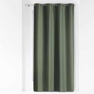 Rideau A Oeillets 140 X 280 Cm Polyester Uni Essentiel Kaki - Neuf