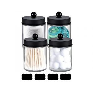 Lot De 4 Bocaux En Verre De 270 Ml Avec Couvercles Pour Le Rangement Et L'organisation - Neuf