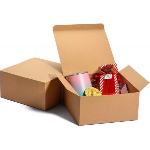 Tianyi-Bo&icirc;tes De Cadeau 25pc Avec Couvercles, 20x20x10cm Bo&icirc;tes-Cadeaux En Papier Kraft Pour L'artisanat, Cupcake, Bo&icirc;tes De Proposition De Demoiselle D'honneur En Carton - Neuf
