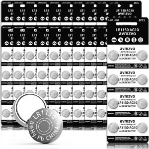 LR1130 Lot de 160 Piles Bouton alcalines AG10 LR 1130 1,5 V LR54 1131 189 sans Mercure - Neuf