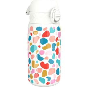 Ion8 Gourde Isotherme Enfant, Inox, 320ml, Anti-Fuite, Facile À Ouvrir, Verrouillage Sécurisé, Lavable Au Lave-Vaisselle, Poignée De Transport, Durable, Acier Inoxydable, Motif 3d Éclaboussures - Neuf