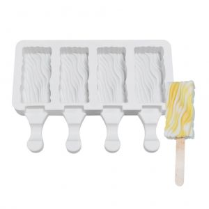 Hjlian Moule A Glace En Silicone, Moule A Glace A 4 Compartiments, Machine A Glace Diy Pour Desserts Glaces - Neuf