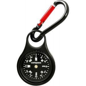 Boussole De Survie, Boussole De Randonnée Portable Avec Mousqueton, Mini Boussole De Navigation Pour Voyage En Plein Air, Camping, Chasse, Alpinisme, Noir - Neuf