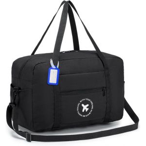 nzqaf-Sac 40x20x25 Ryanair Sac à Bandoulière/de Cabine Avion/de Voyage Pliable Homme Femme Sac Baggage Valise Voyage (Noir) - Neuf