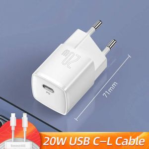 Baseus USB Type C chargeur 20W Portable USB C chargeur Support Type C PD charge rapide pour iPhone 15 14 13 12 Pro Max 11X8 Plus--20W White With Cable - Neuf