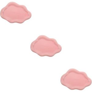 3pcs Forme De Nuage De Bijoux Plateau D'accueil De Table De Mariage D&eacute;coration De C&eacute;r&eacute;monie De L'anneau Plateau De Bijoux Plateau De Dessert Plateau De Boucle D'oreille Plateau En C&eacute;ramique Rose - Neuf