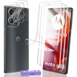 3+3 Pi&egrave;ces Protection &Eacute;cran Pour Motorola Moto G85 5G Tpu Film Protection Non Verre Et Protecteur De Cam&eacute;ra Verre, Facile Installer, Anti-Rayures, Anti-Empreintes, Hd Doux Transparent Film - Neuf