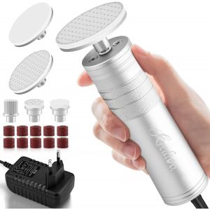 Râpe À Pieds Electrique Pédicure Anti-Callosité Lime Pieds Electrique Pour Corne Vitesse Et Direction Réglable Avec 4 Embouts En Nano Verre Pour Enlever Les Callosités Et La Peau Morte - Neuf