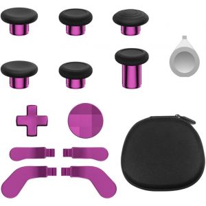 Poucettes En Métal Pour Xbox Manette Sans Fil Elite Series 2, 13 En 1 Sticks Analogiques De Remplacement Joystick Palettes Arrière D-Pads Kit D'accessoires Avec Outil, Rouge Rosé - Neuf