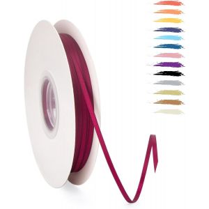 3mm Bordeaux Fin Ruban Satin Pour Emballage Des Cadeaux,95 M&egrave;tres Polyester Rubans Pour Bouquets,Ballon,Couture,N?uds,G&acirc;teau,Satin Ruban Roll Pour D&eacute;coration De Mariage/Anniversaire/No&euml;l/F&ecirc;te - Neuf