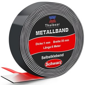 Kalanka-Bande Métallique Autocollante Idéale Pour Aimants, Figurines Et Étagères T-Onies®, 35 Mm X 1,2 M, Noire, Bande Magnétique Autocollante Et Découpable, Bande Magnétique Pour Aimants, Ruban - Neuf
