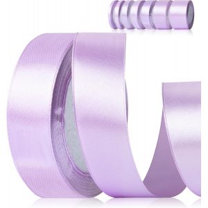 Ruban De Satin Violet 25 Mm X 22 M - Ruban Cadeau De Mariage - En Polyester - Pour Travaux Manuels, Décoration, Emballage Cadeau, Anniversaire, Bricolage - Neuf