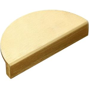 Lot de 1 poign&eacute;e de tiroir ou d'armoire demi-lune en laiton bross&eacute; de 10 cm, dor&eacute;e - Neuf
