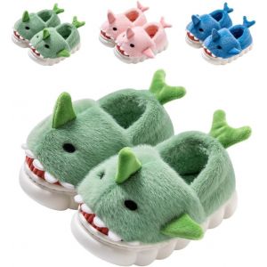 Bnhgc-Chaussons Enfant Fille Garçon Pantoufle De Requin Peluche Souple Hiver Antidérapants Animaux Chaussures - Neuf