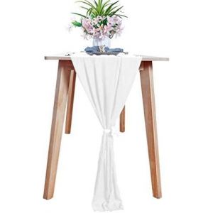 Couvre-Table en Chiffon Blanc 29x120 Pouces, Voile de 10 Pieds de Long, décorations pour Jardins et Rideaux en Chiffon Transparent, Backdrop léger, Couverture de Table de Noël - Neuf