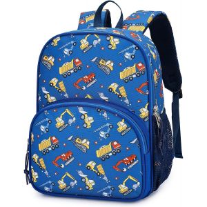 Sac À Dos Enfant, Léger Confortable 3-7 Ans Cartable Garçon Primaire Maternelle Pique-Nique Randonnée Avec Bande Réfléchissante Et Sangle De Poitrine Camion - Neuf