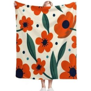 Couverture Polaire 220 X 240 Fleur D'oranger, Couverture En Flanelle 135/150, Couverture De Voyage En Microfibre - Neuf