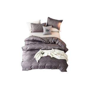 Ensemble Housse De Couette Double Queen Avec Taies D'oreiller - Gris - Linge De Lit Toutes Saisons - Neuf