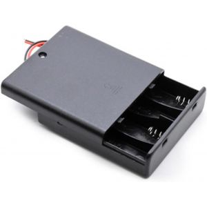 Lot de 2 supports de batterie, compartiment &agrave; piles avec interrupteur marche/arr&ecirc;t pour 4 piles, pour jouets, lampes de poche et autres appareils &eacute;lectroniques qui utilisent des piles AA. - Neuf