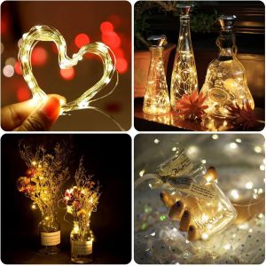 TIANYI-Guirlande Lumineuse Bouteille, Lot de 8 Solaire LED Bouteille Guirlande, 2M 20LEDs Bouchon Lumineux pour Bouteille D&eacute;coration - Neuf