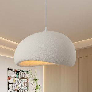 Subzonal-40cm Moderne Suspension E27 Blanc Shell Suspension Pour Restaurant Wabi Sabi Plafonnier Japon Wabi Sabi Style Nid D'oiseau Forme &Eacute;clairage Lampe &Icirc;le De Cuisine Lampe Couloir Salle &Agrave; Manger - Neuf