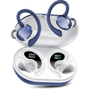 Ecouteurs Bluetooth Sans Fil Sport, Headphones 5.4 Hifi Stéréo, Ecouteurs Sans Fil Avec Enc Mic, 68H Ecouteur Pour Courir, Ip7 Étanche Écouteur, Oreillette Sans Fil, Casque Écran Led Pour Ios/Android - Neuf