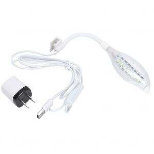 Hjlian Lampe Led Usb A Pince Pour Aquarium, Prise Us 100-240 V (Blanc) (Lumiere Bleu-Blanc) - Neuf