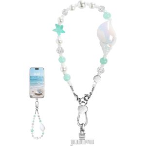 Mdy-Chaîne De Téléphone Perles, Dragonne Universelle Avec Boucle Métallique, Bracelet De Poignet Pour Femme, Courte Sangle De Téléphone, Cordon Pour Airpods Et Appareil Photo - Neuf