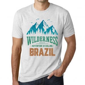 Homme Tee-Shirt La Nature Sauvage L'aventure Appelle Le Br&eacute;sil - Wilderness, Adventure Is Calling Brazil - T-Shirt Graphique &Eacute;co-Responsable Vintage Cadeau Nouveaut&eacute; - Neuf