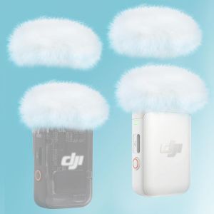 4 Pi&egrave;ces Bonnette Micro Anti Vent Compatible avec DJI Mic 2 Lavalier sans Fil et OSMO Pocket 3 Cr&eacute;ateur,Mousse Micro en Fourrure Filtre Anti Pop Professionel Adapt&eacute; &agrave; DJI Mic 2,Blanc - Neuf