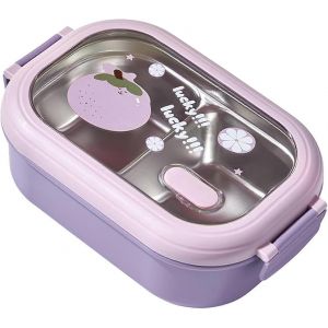 Bo&icirc;te &Agrave; Lunch Bento, Bo&icirc;te &Agrave; Lunch Isotherme Robuste, Acier Inoxydable, S&ucirc;re Et Portable Pour Le Bureau (Violette) - Neuf