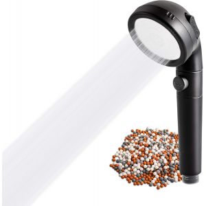 &reg; EcoPower Syst&egrave;me de pommeau de douche original u2013 Filtre ionique semblable au spa pour adoucir et &eacute;conomiser l'eau u2013 pour douches non &eacute;lectriques uniquement u2013 Noir mat - Neuf