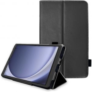 LORANKA-Coque en Cuir pour Samsung Galaxy Tab A11 / A9 8.7"" (SM-X130/X135/X110/X115), &Eacute;tui Folio Fin avec Support, Sangle Main, Fermeture Magn&eacute;tique, Doublure Microfibre, Porte-Stylet &iquest; Noir - Neuf